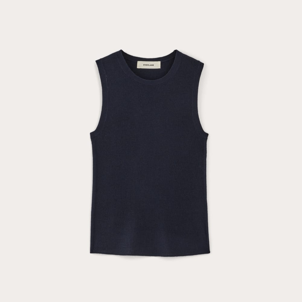 🌟 Everlane The Tank in Ultrasoft Merino, Navy (S) - Picture 7 of 10